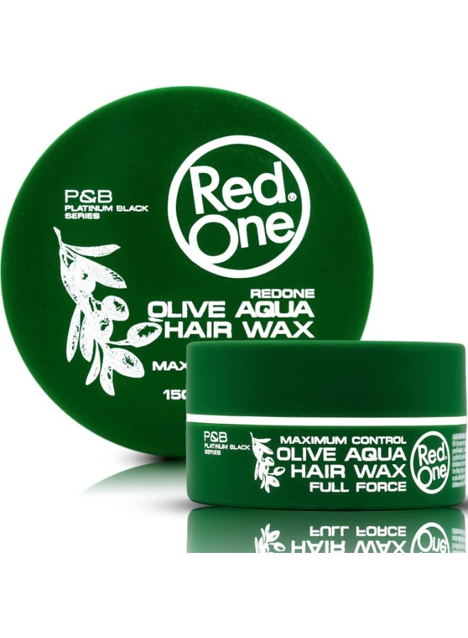 Redone Hair Styling Aqua Hair Wax Olive 150ml | Full Force | Maximum Control | Olive Scent - Image 1
